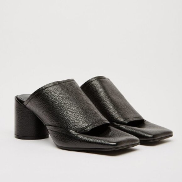 New! Maison Margiela MM6 Black Leather Double Function Sandals Women's Size 7 - Picture 1 of 16